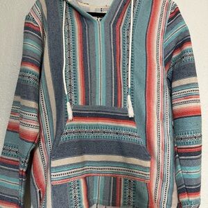 Striped Multicolor Baja Hoodie Sweater